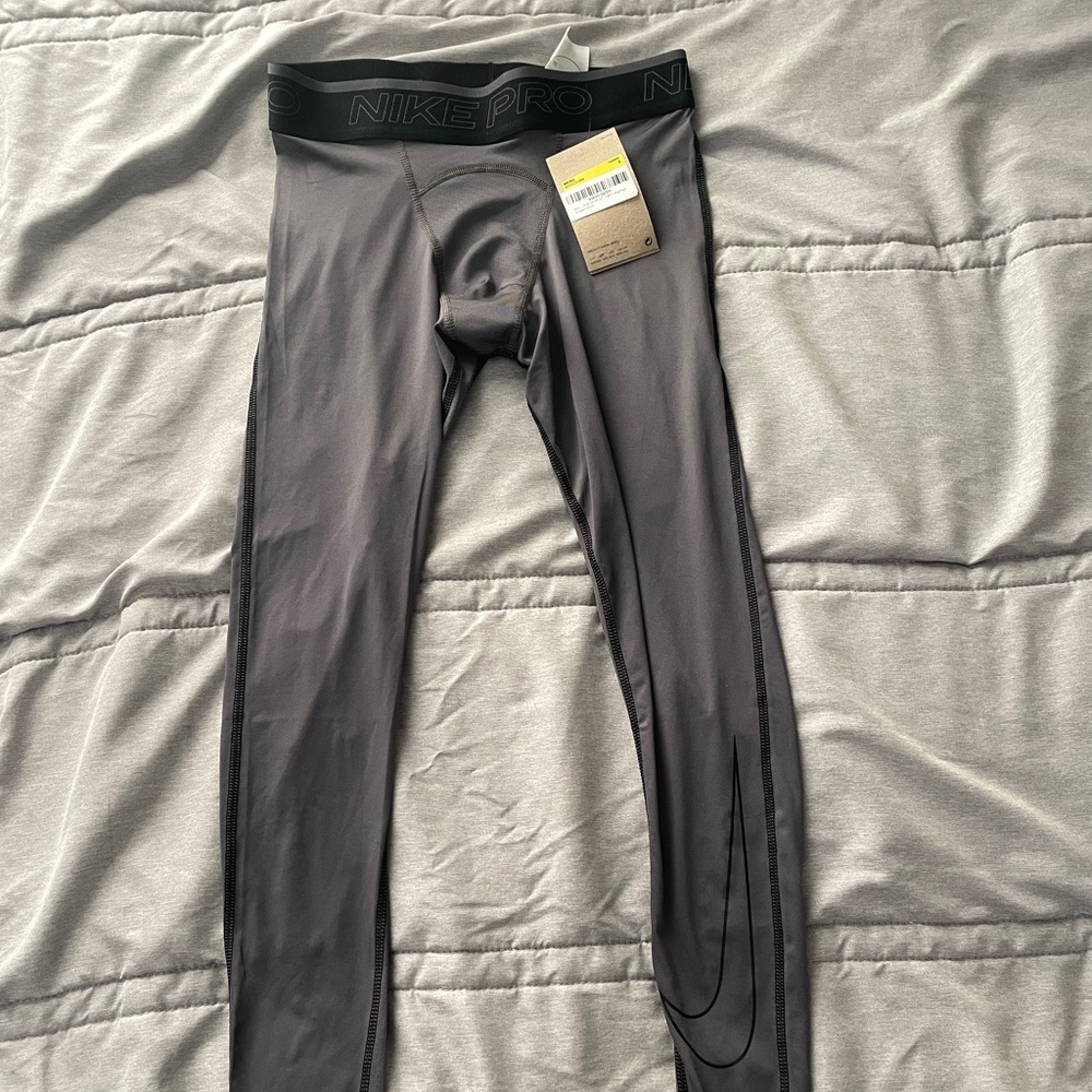 Nike Pro Combat Dri-Fit Gray Leggings Compression Pants Tights